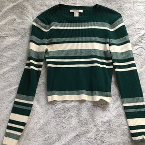 Striped cropped sweater